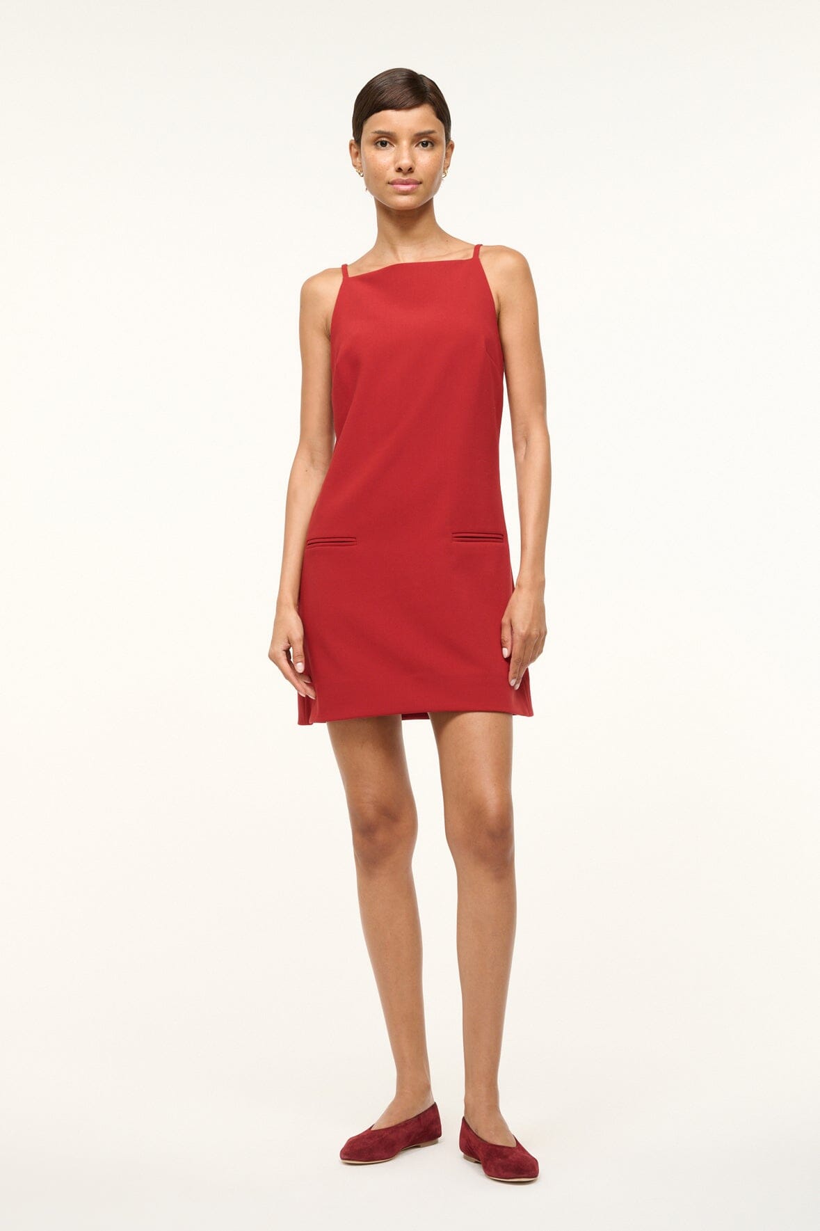 STAUD RHYTHM DRESS ROUGE