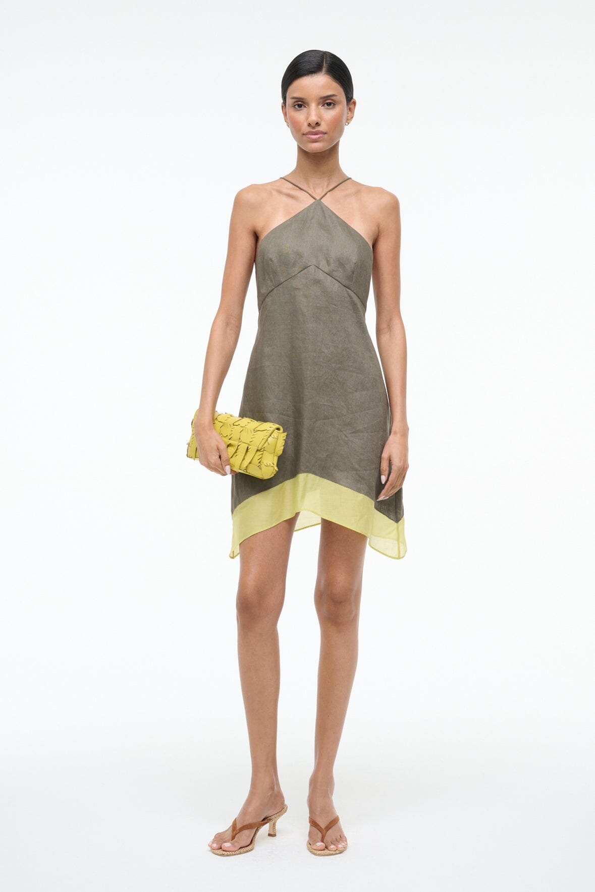 STAUD, Oro Linen Dress in Palo Verde, Size 00 STAUD, Oro Linen Dress in Palo Verde, Size 00