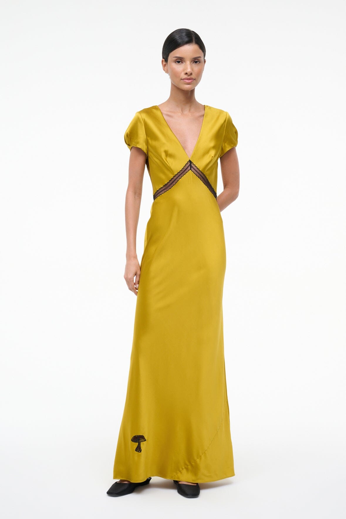 staud trinity silk dress STAUD TRINITY SILK DRESS EARTH