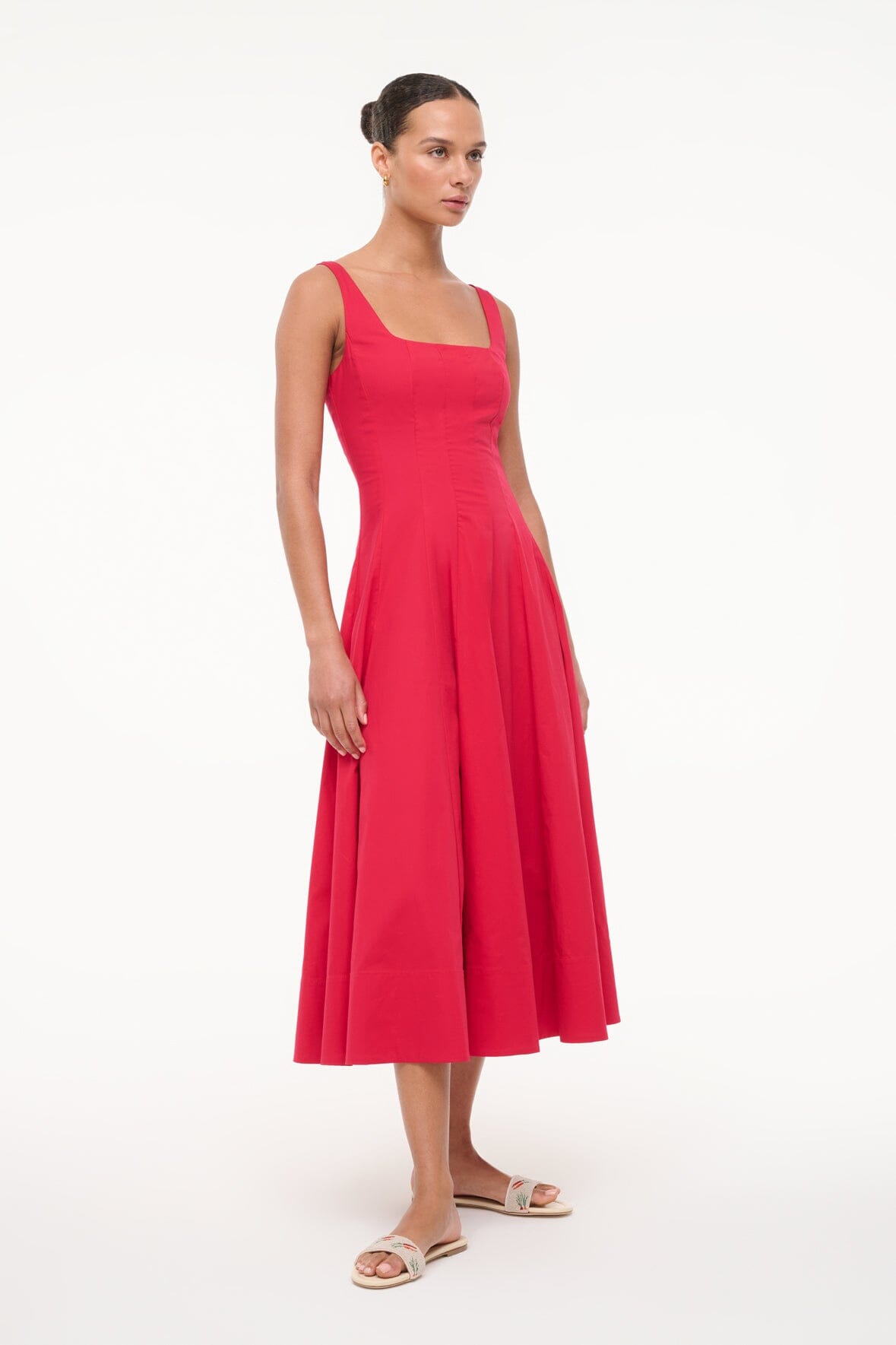STAUD, Wells Dress in Cherry, Size 0 STAUD, Wells Dress in Cherry, Size 0