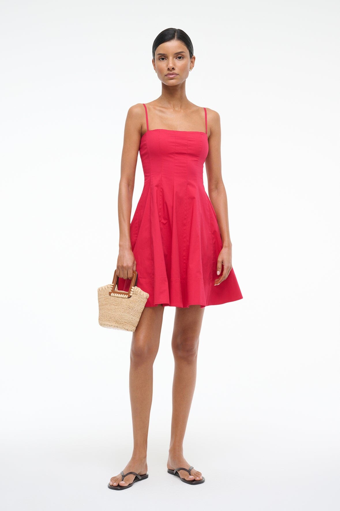 STAUD, Wylie Mini Dress in Cherry, Size 2 STAUD, Wylie Mini Dress in Cherry, Size 2