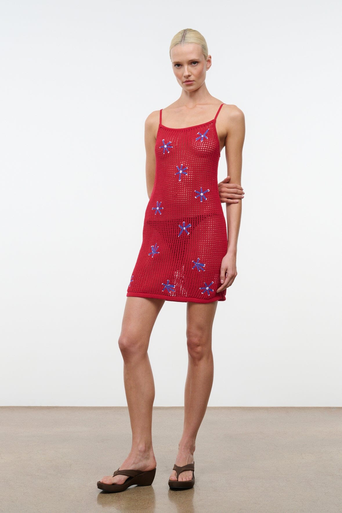 staud crochet dress STAUD, Catalina Dress in Skate Stripe, Size Large