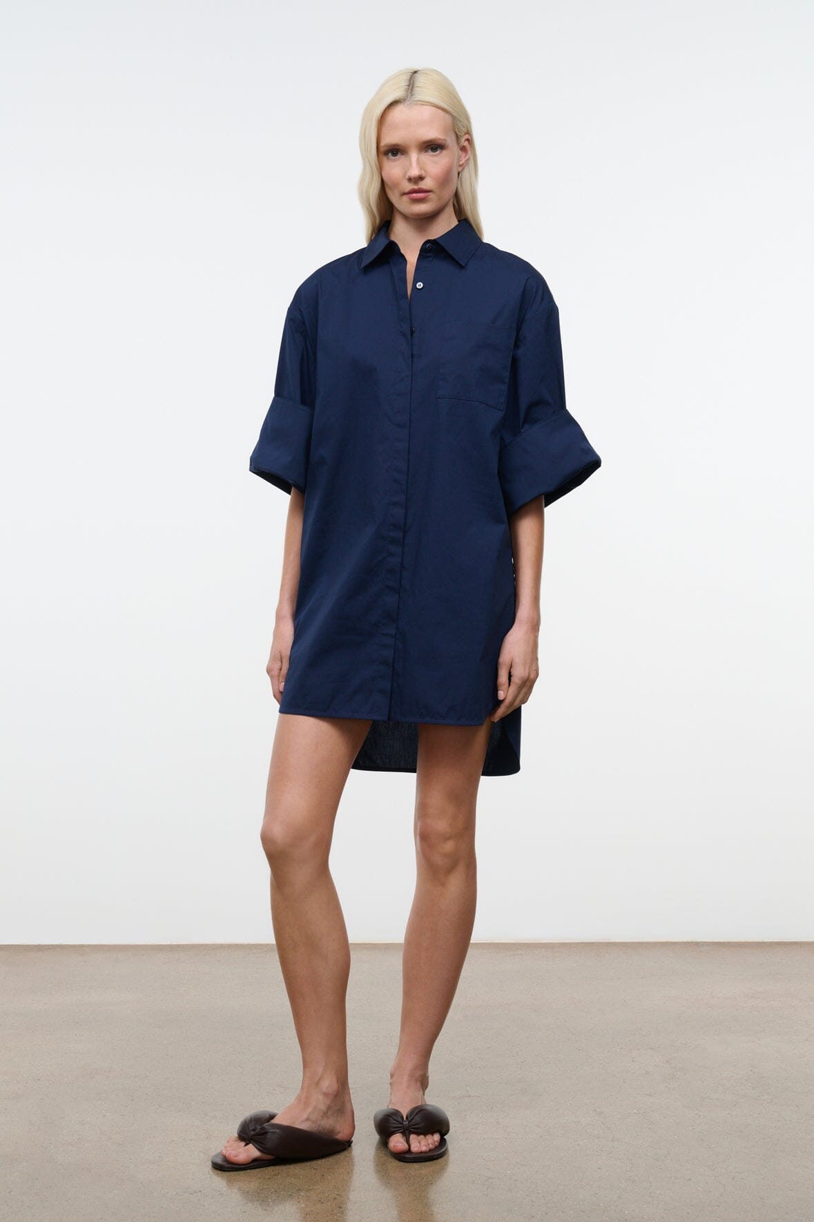 staud shirt dress STAUD, Mini Ilana in White, Size Medium Front chest pocket Covered front button placket Three Cynthia Dress - Rowe Boutique