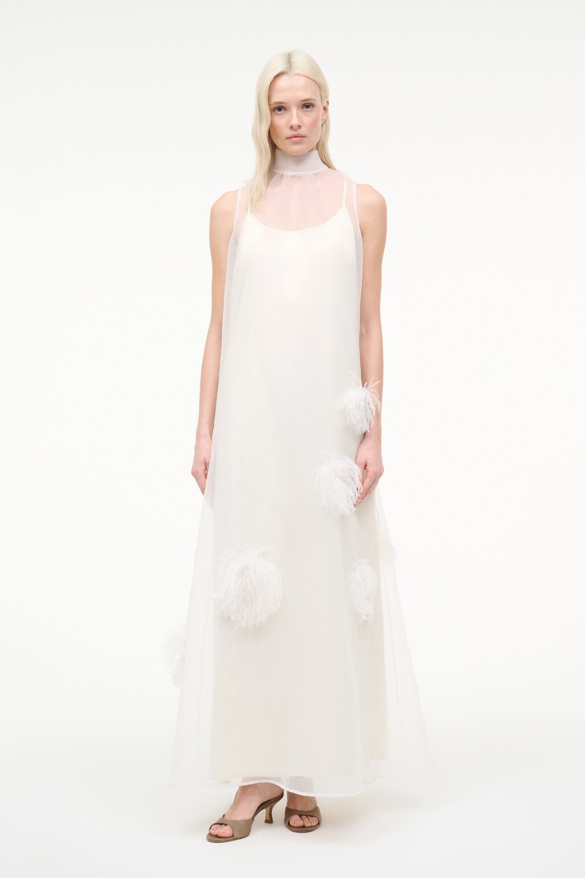 STAUD, Albee Dress in White, Size XL STAUD, Albee Dress in White, Size XL