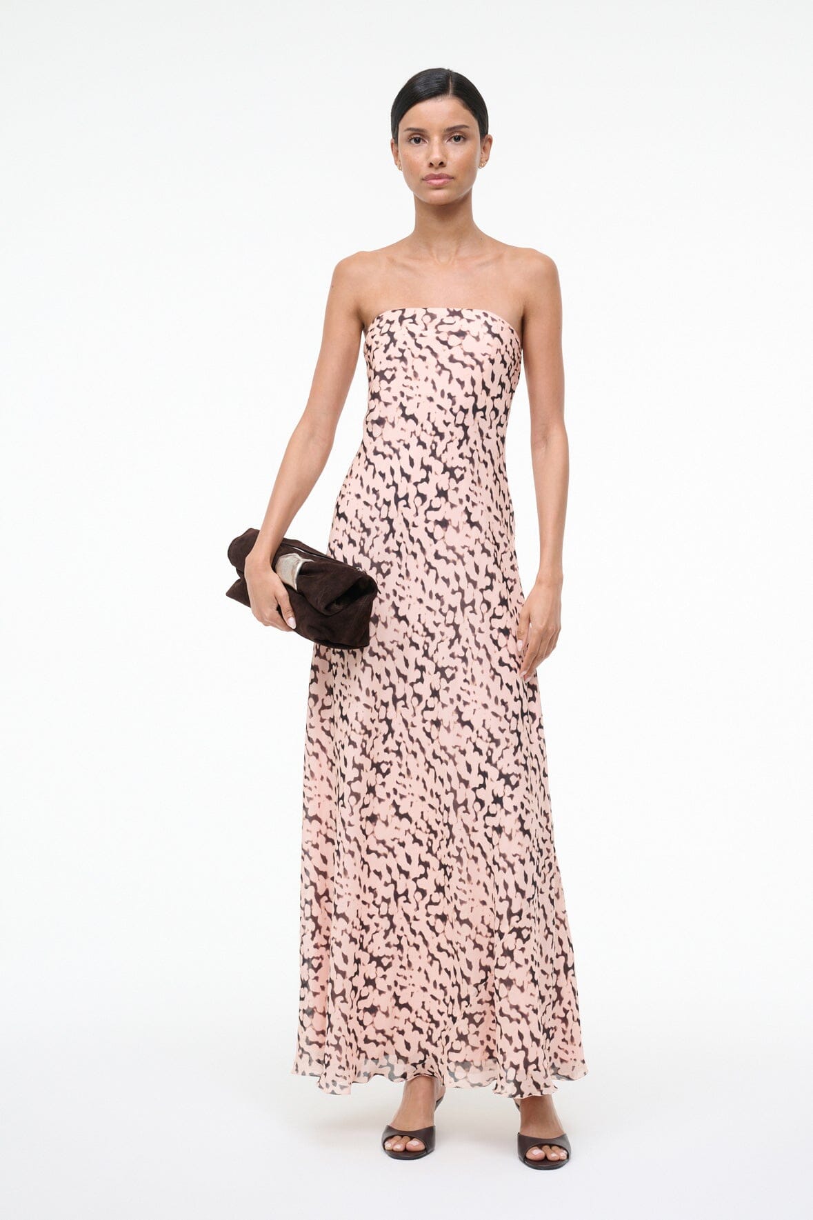 STAUD, Cassie Silk Dress in Almond Black, Size 10 STAUD, Cassie Silk Dress in Almond Black, Size 10