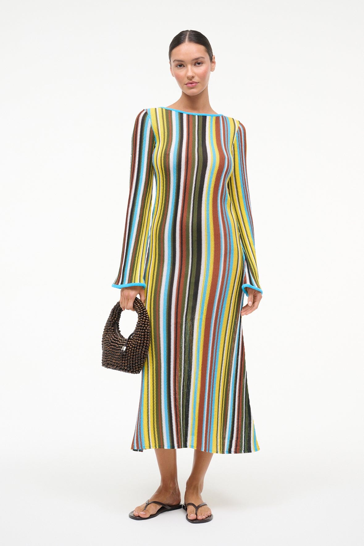 STAUD LORENA DRESS SKATE STRIPE