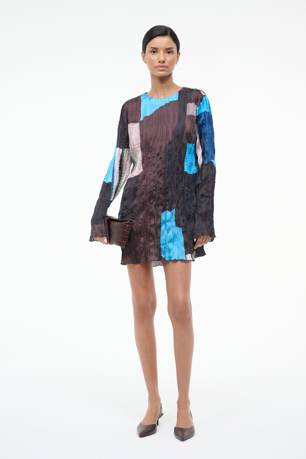 staud blue dress Staud Blue Wells Midi Dress Staud