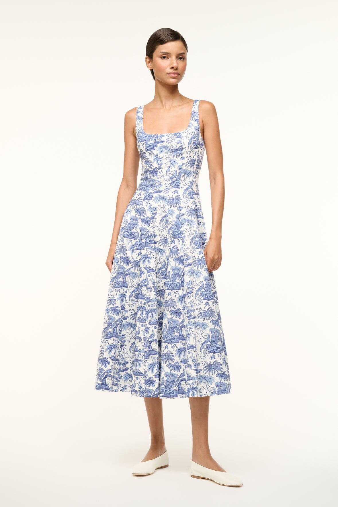 WELLS DRESS BLUE TOILE