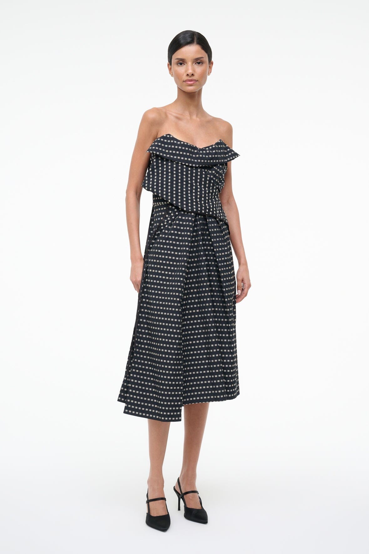 alessia midi dress STAUD, Alessia Dress in Black Geo, Size 14