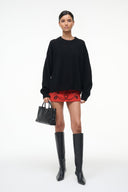 CREST SUEDE SKIRT | CAYENNE BEADED