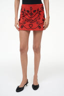 CREST SUEDE SKIRT | CAYENNE BEADED