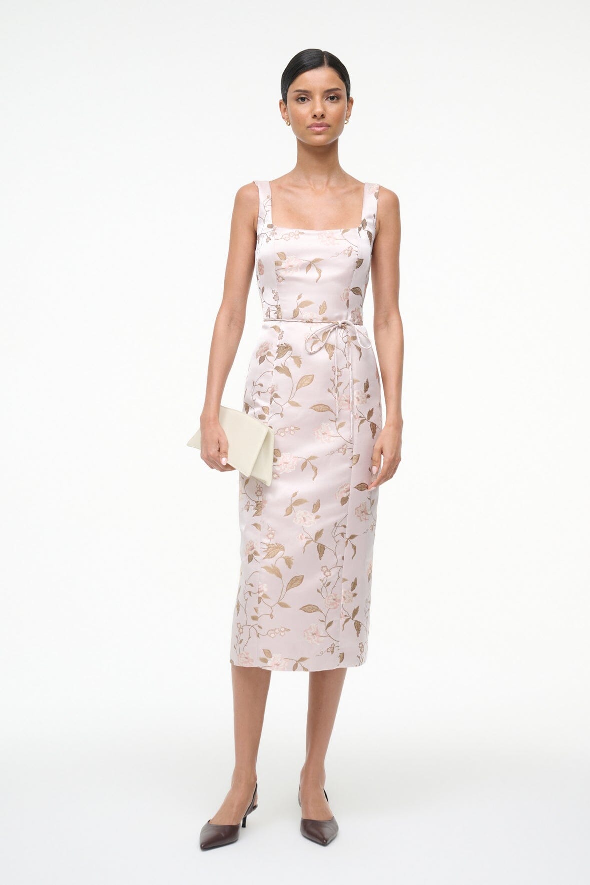 staud garden dress metallic bloom STAUD Garden metallic brocade mini dress