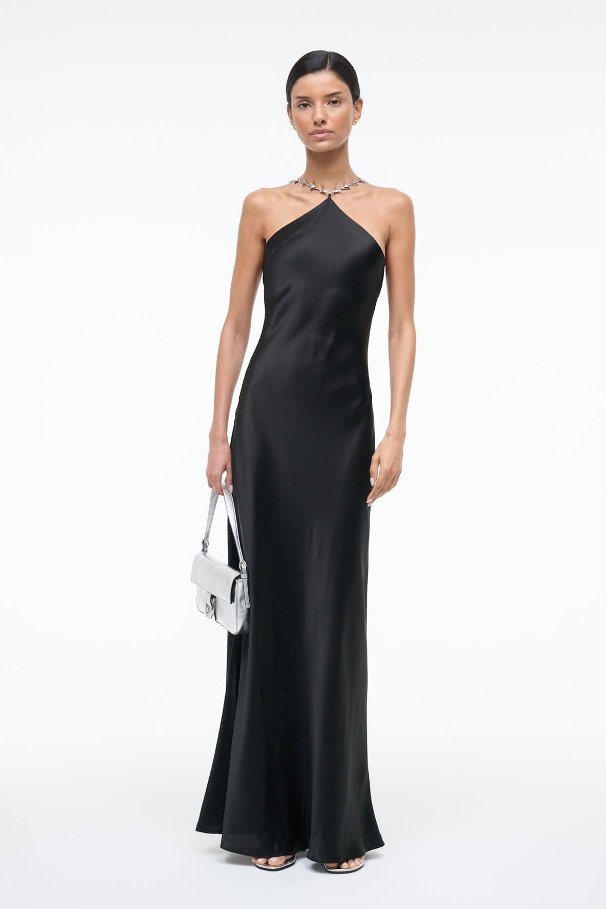 STAUD, Cadence Dress in Black Silver, Size 6