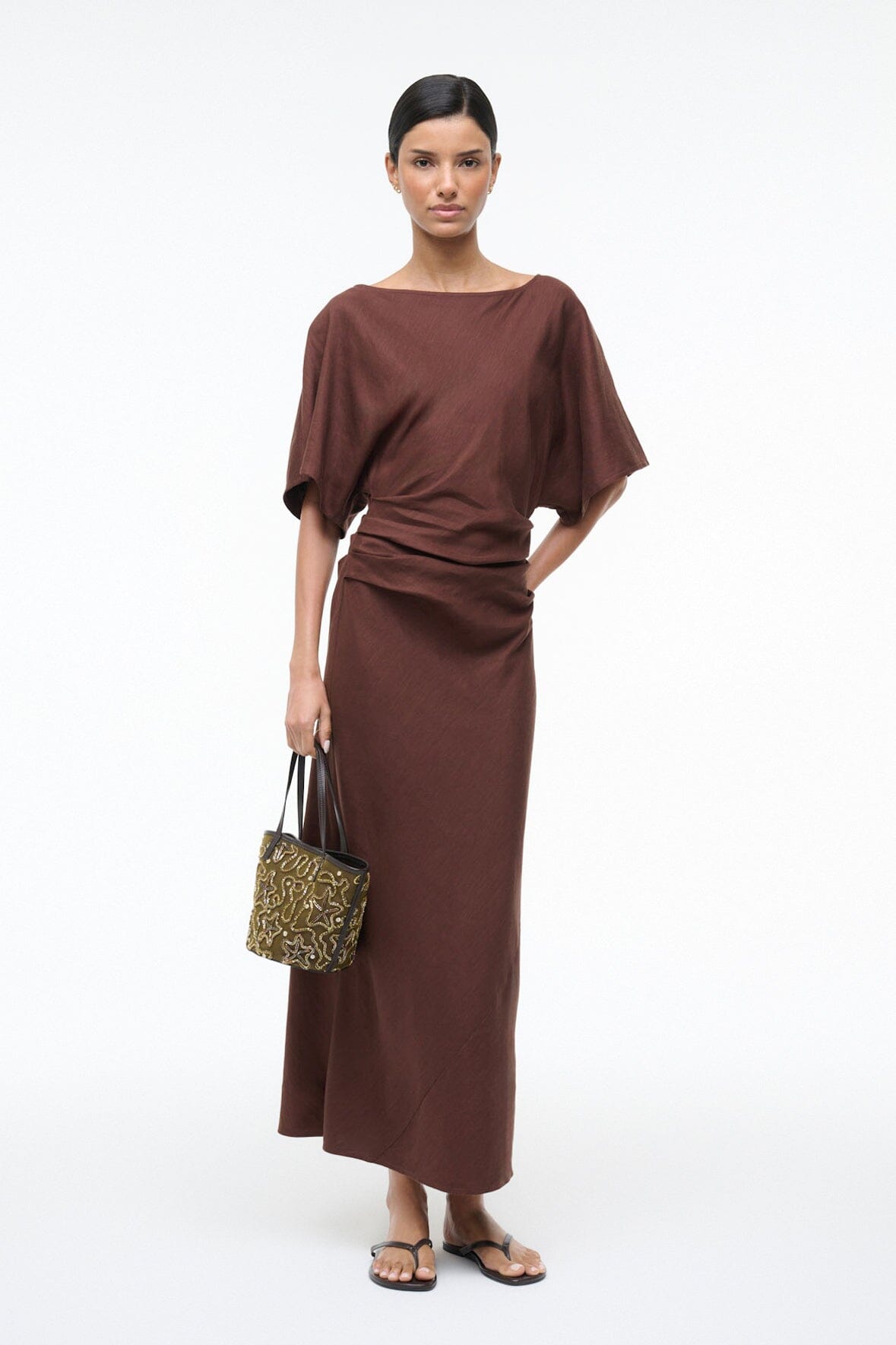staud amelie midi dress ivory Staud Amelie Maxi Dress - Neutrals - 38% Off