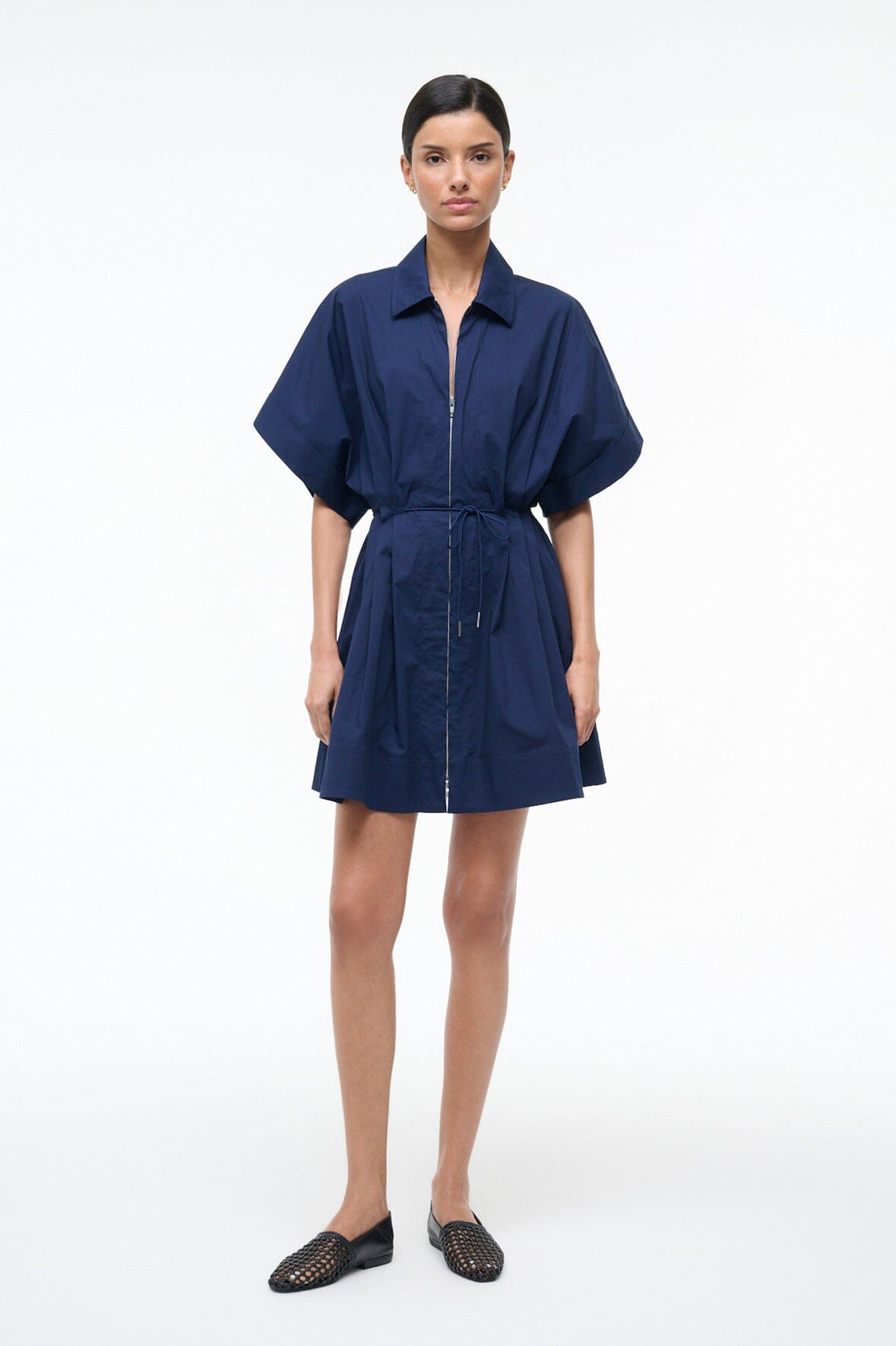 Staud Cori Zip Dress - Navy