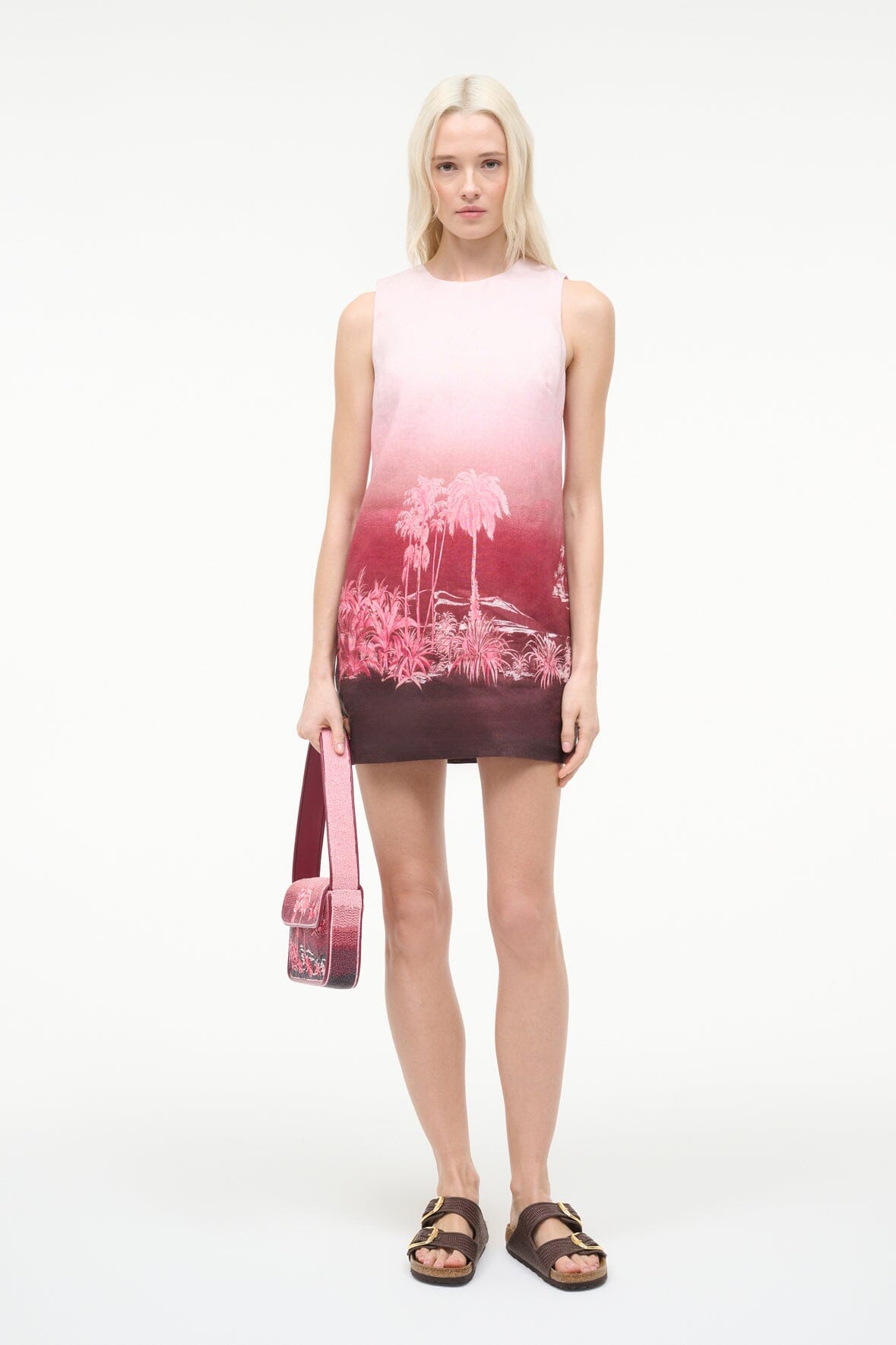 STAUD BREA LINEN DRESS CALIFORNIA CLOUDS