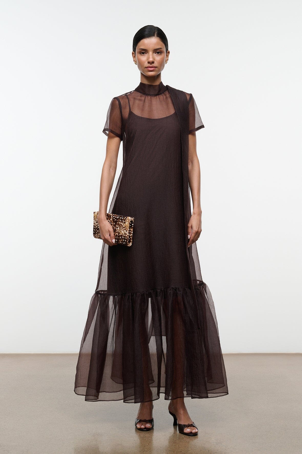 STAUD, Calluna Dress in Earth, Size XS