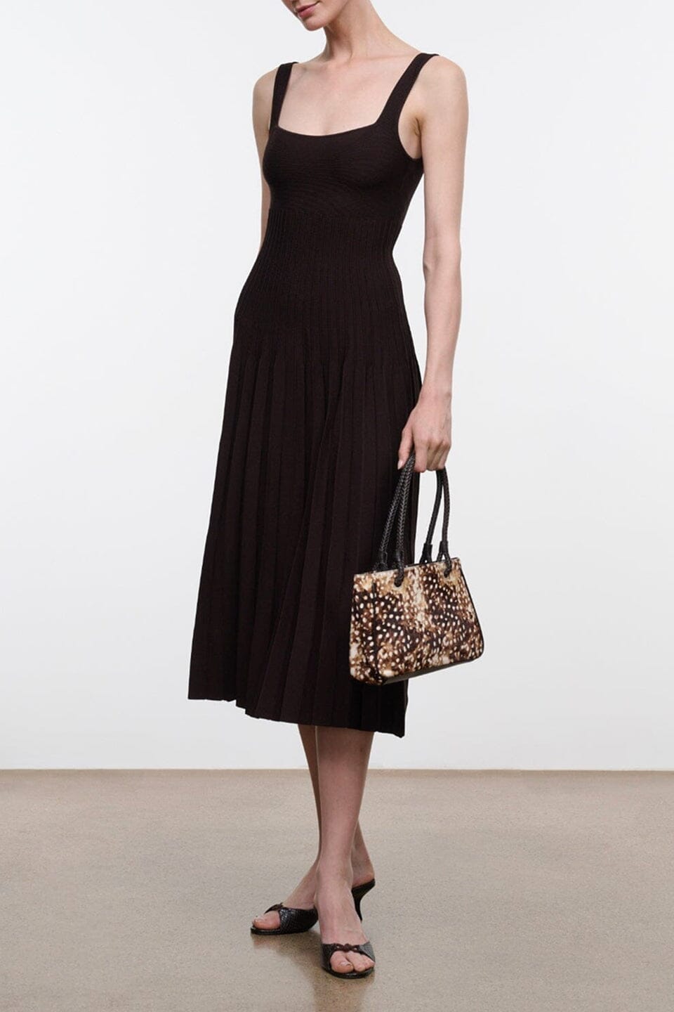 staud ellison rib-knit sleeveless midi-dress STAUD, Dress in Earth, Size XL BF-Dresses