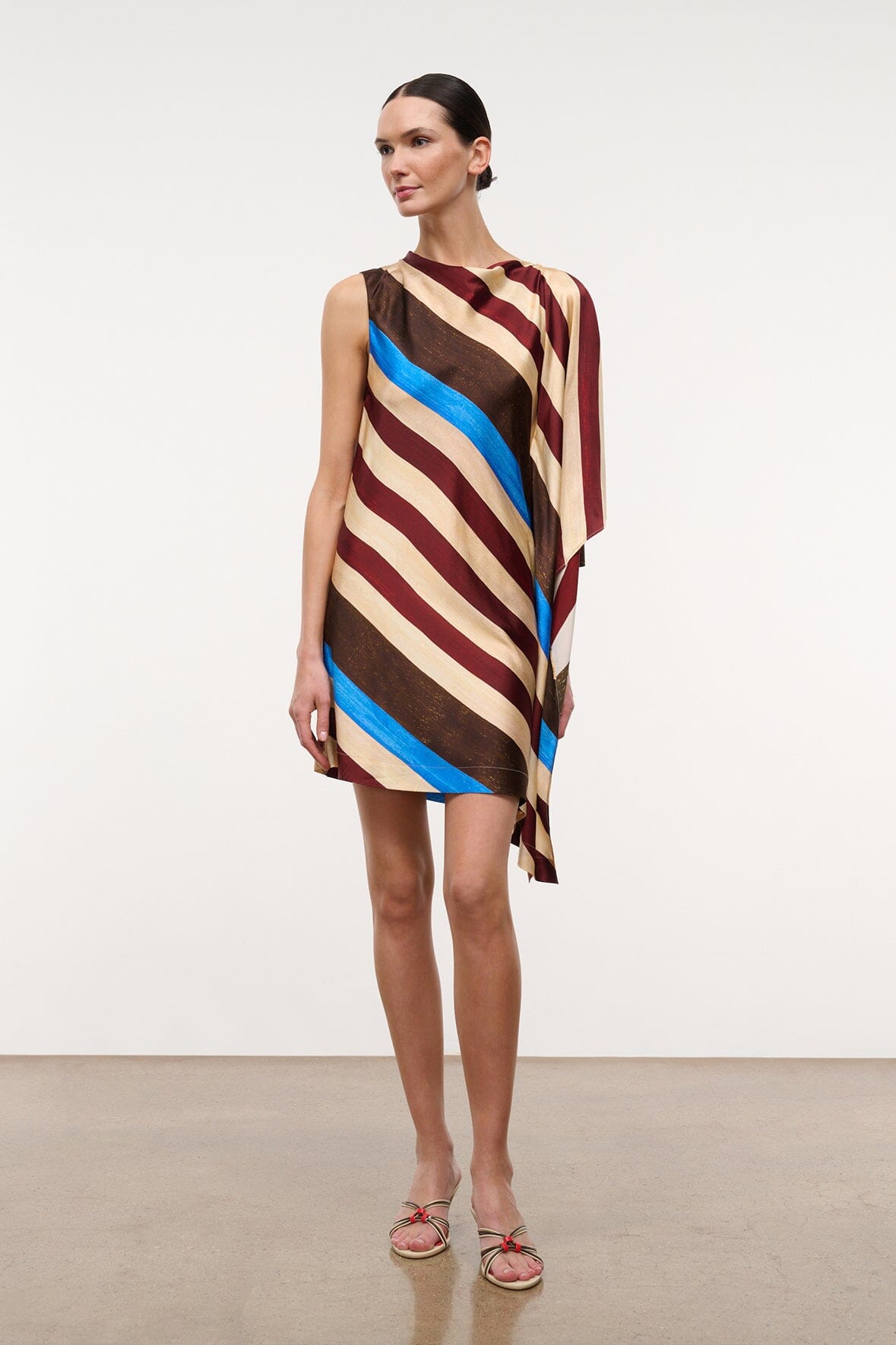 staud brown stripe dress STAUD, Sabina Silk in Caffe Stripe, Size Large closet_23095 dress is designed with x REVOLVE Off Shoulder Size:US 11