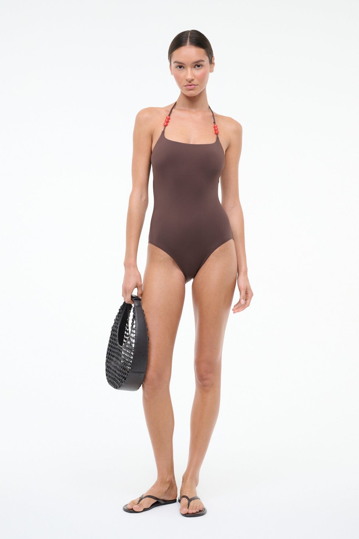 STAUD LAIRD ONE PIECE DARK CHOCOLATE FLAME