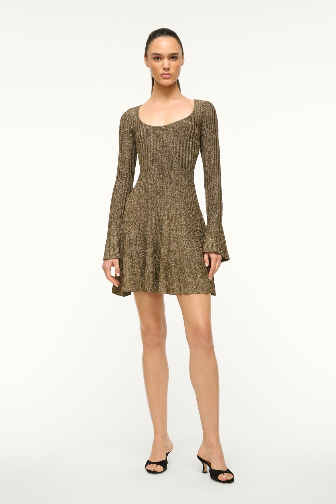 green emerald velvet dress Goddess Metallic Gold Dress – Ellaé Lisqué main image 0