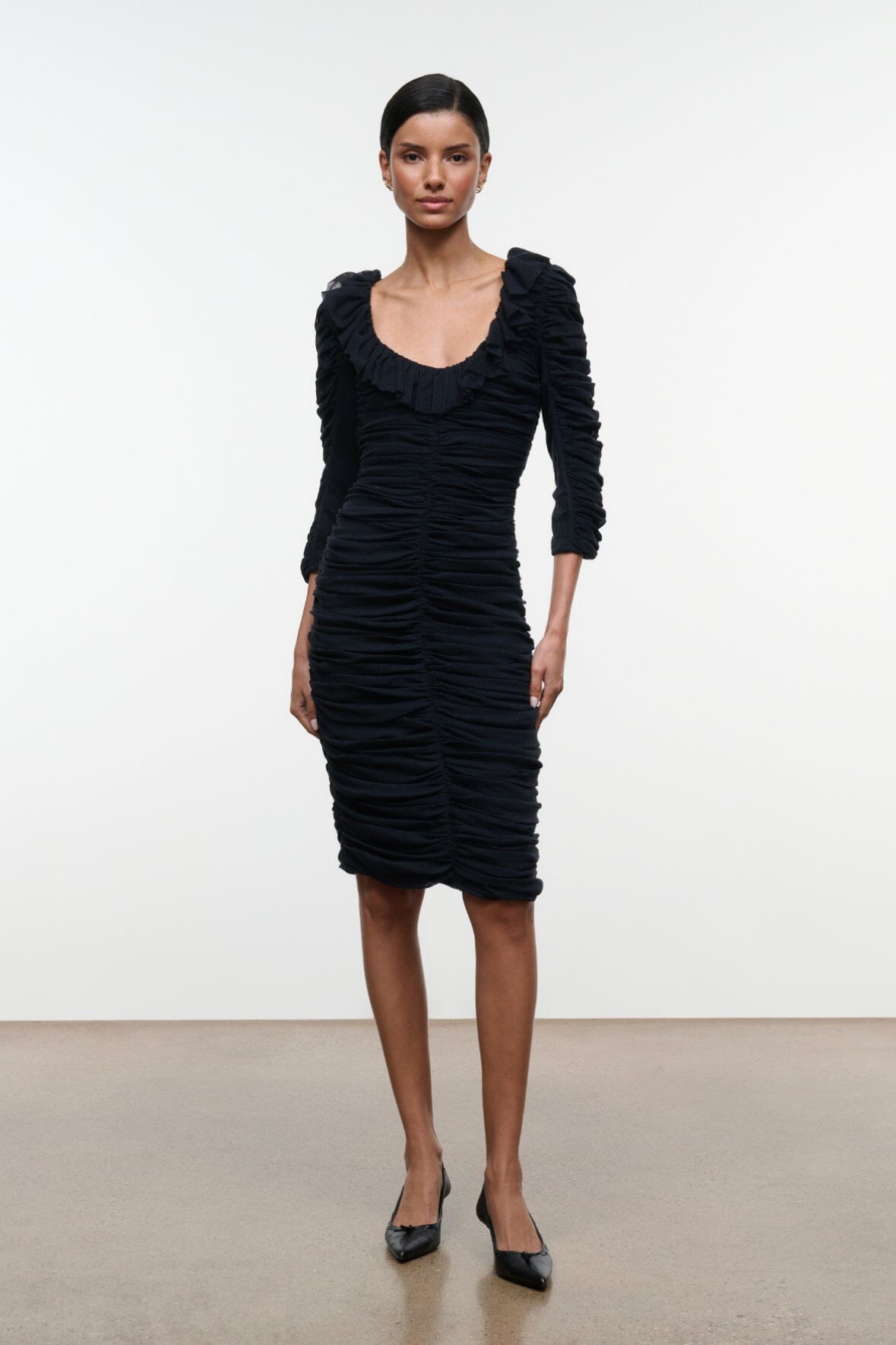 STAUD GRETTA DRESS BLACK
