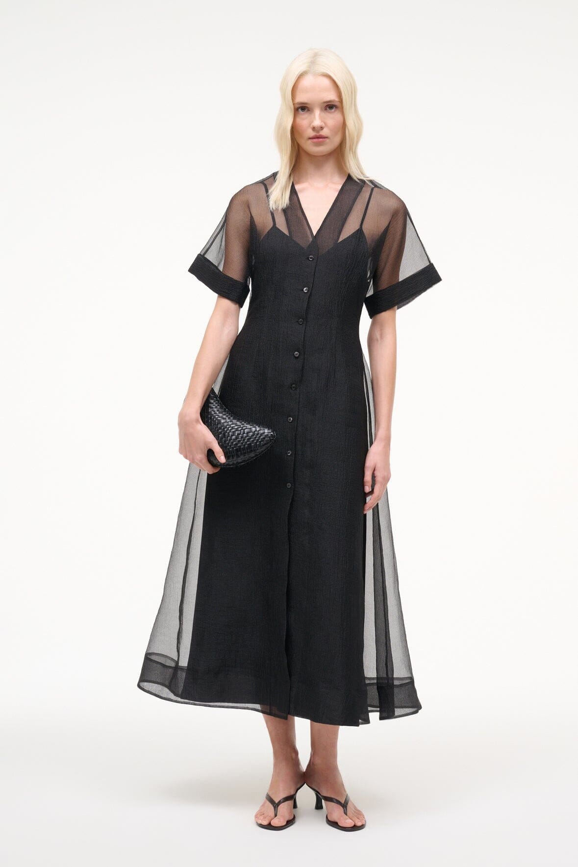 staud black dress Staud Mini Wells Dress Black