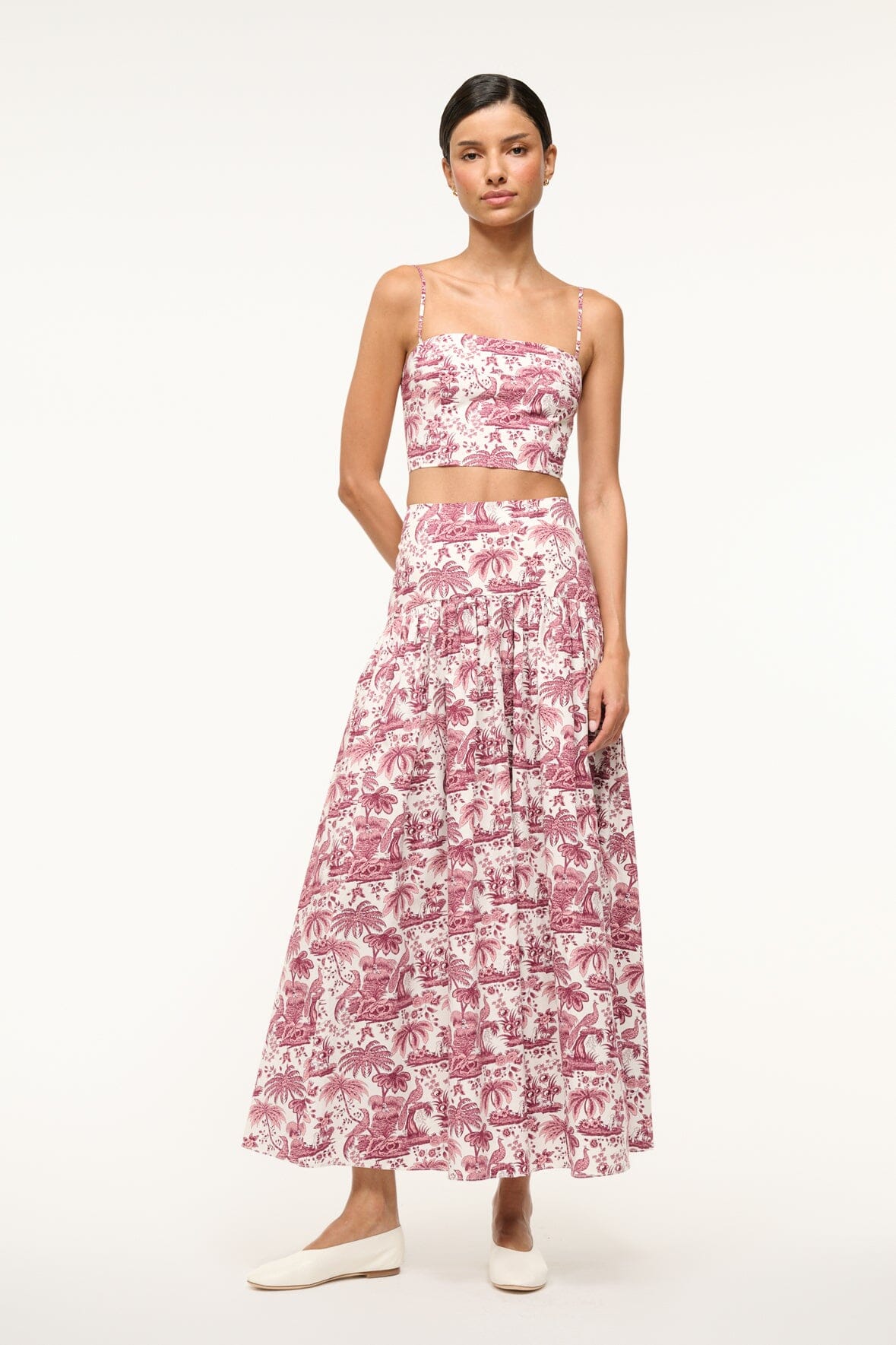 STAUD PROCIDA SKIRT BORDEAUX TOILE