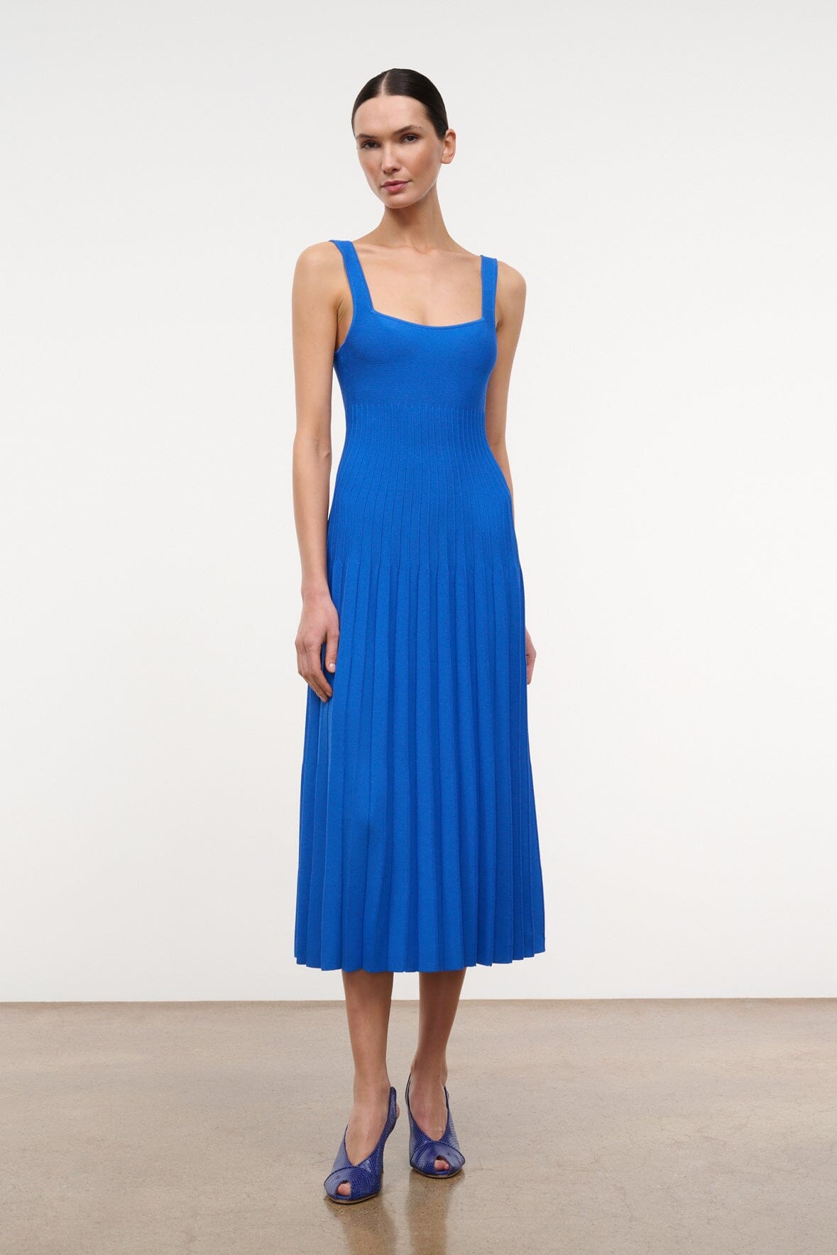 STAUD, Ellison Dress in Cobalt, Size XS