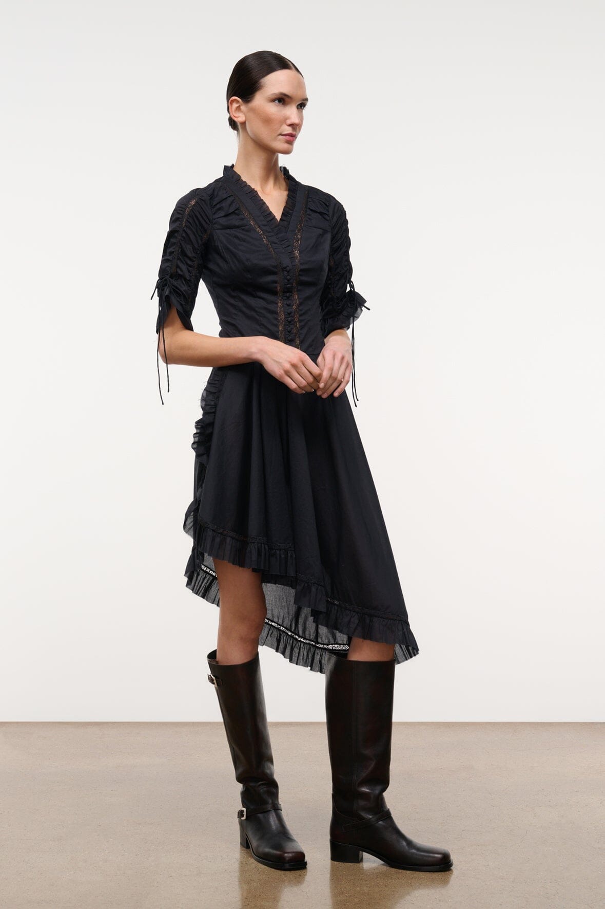 STAUD PAOLINA DRESS BLACK