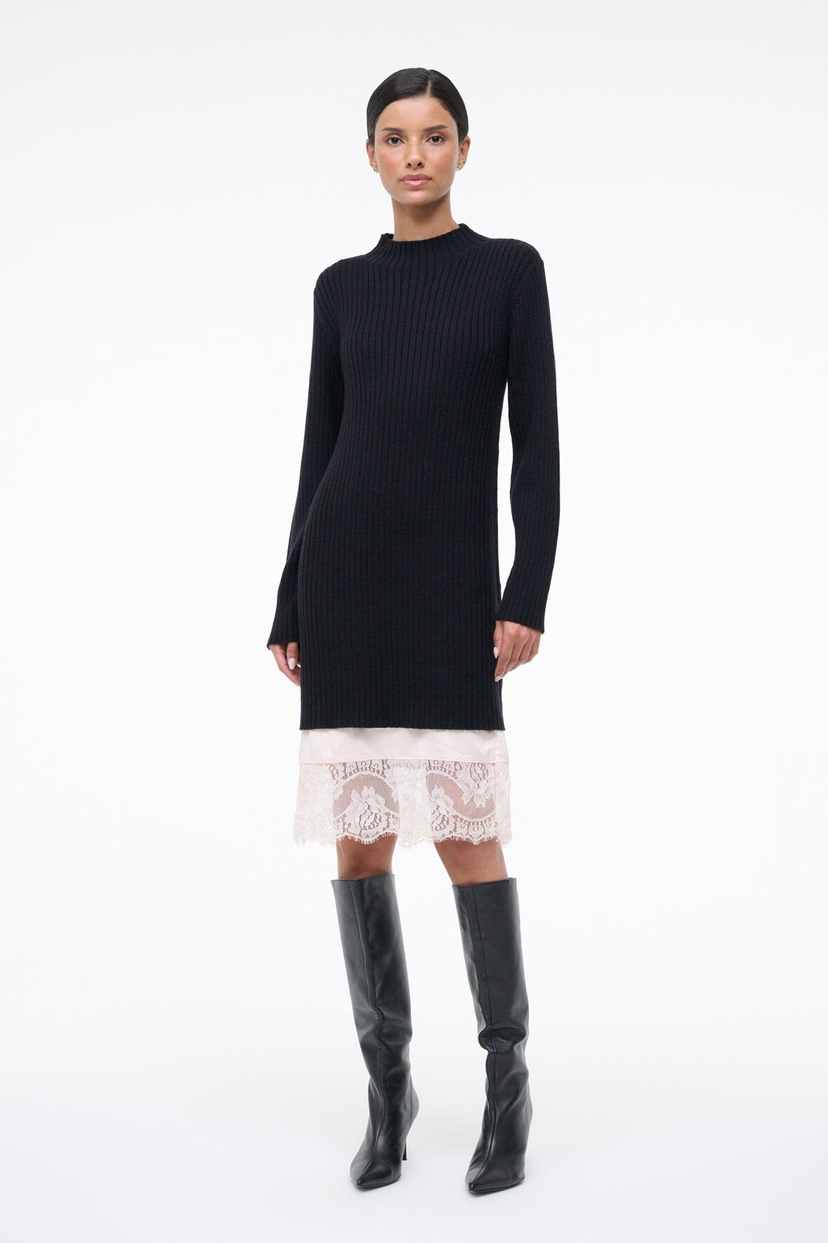 STAUD WILLOW SWEATER DRESS BLACK STAUD WILLOW SWEATER DRESS BLACK