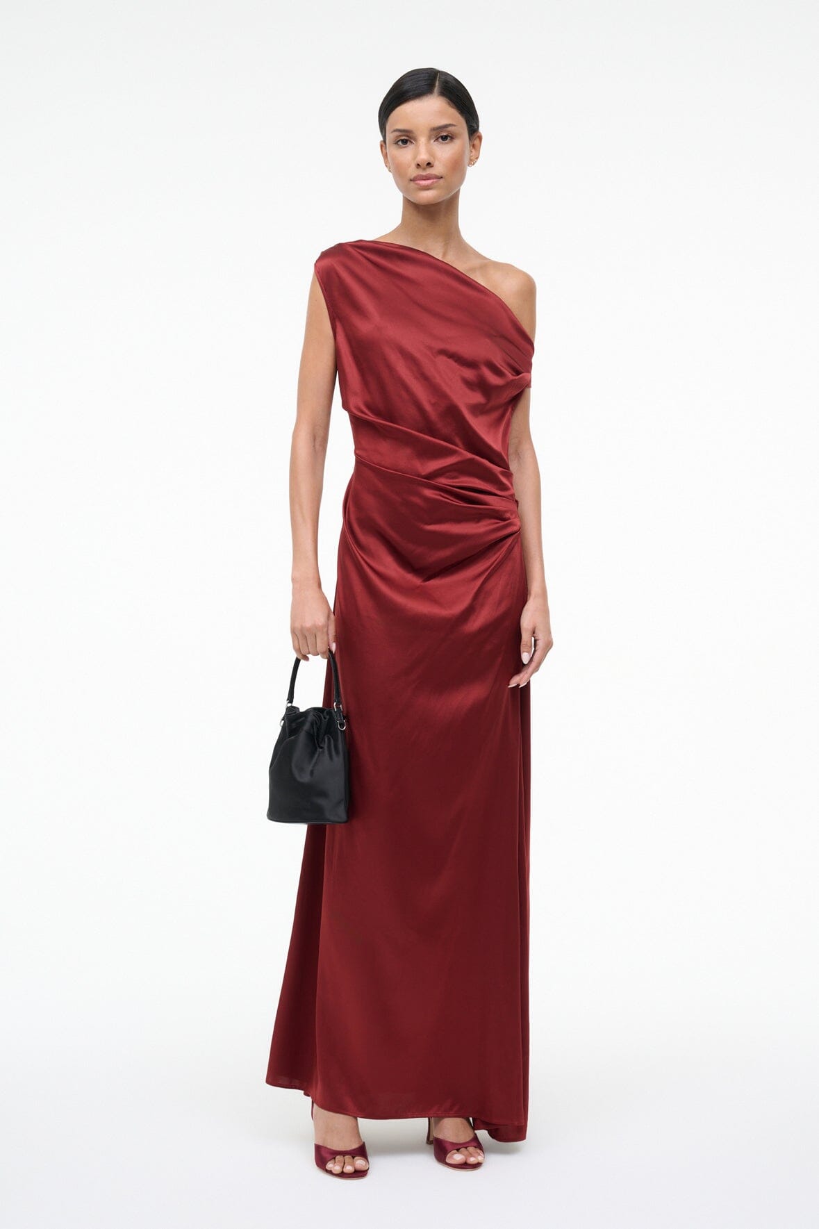 STAUD, Maxi Phare Silk Dress in Sangria, Size 4 STAUD, Maxi Phare Silk Dress in Sangria, Size 4