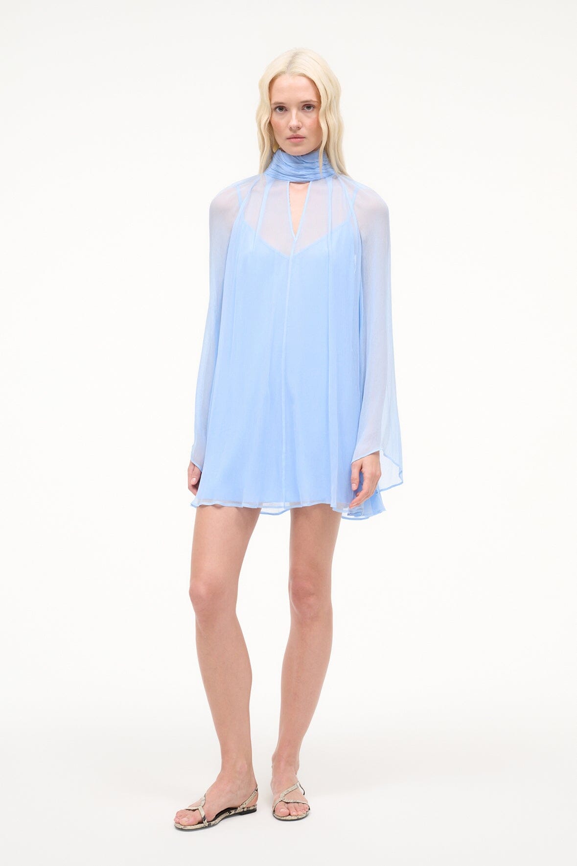 STAUD, Esther Mini Dress in Clear Blue, Size Medium STAUD, Esther Mini Dress in Clear Blue, Size Medium