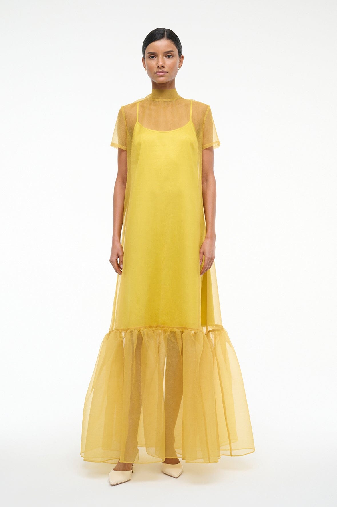 staud sheer dress STAUD, Albee Dress in White, Size XL
