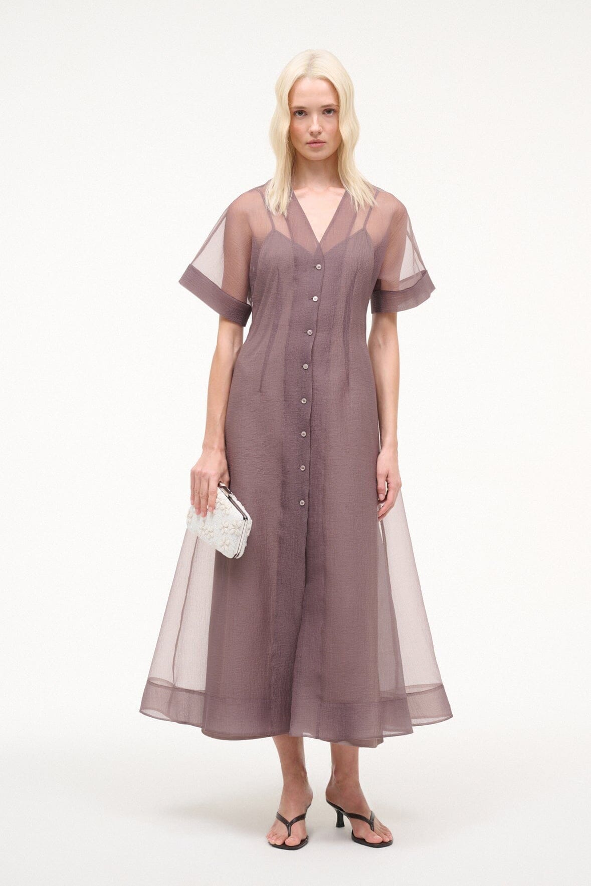 STAUD, Elle Dress in Mink, Size Medium
