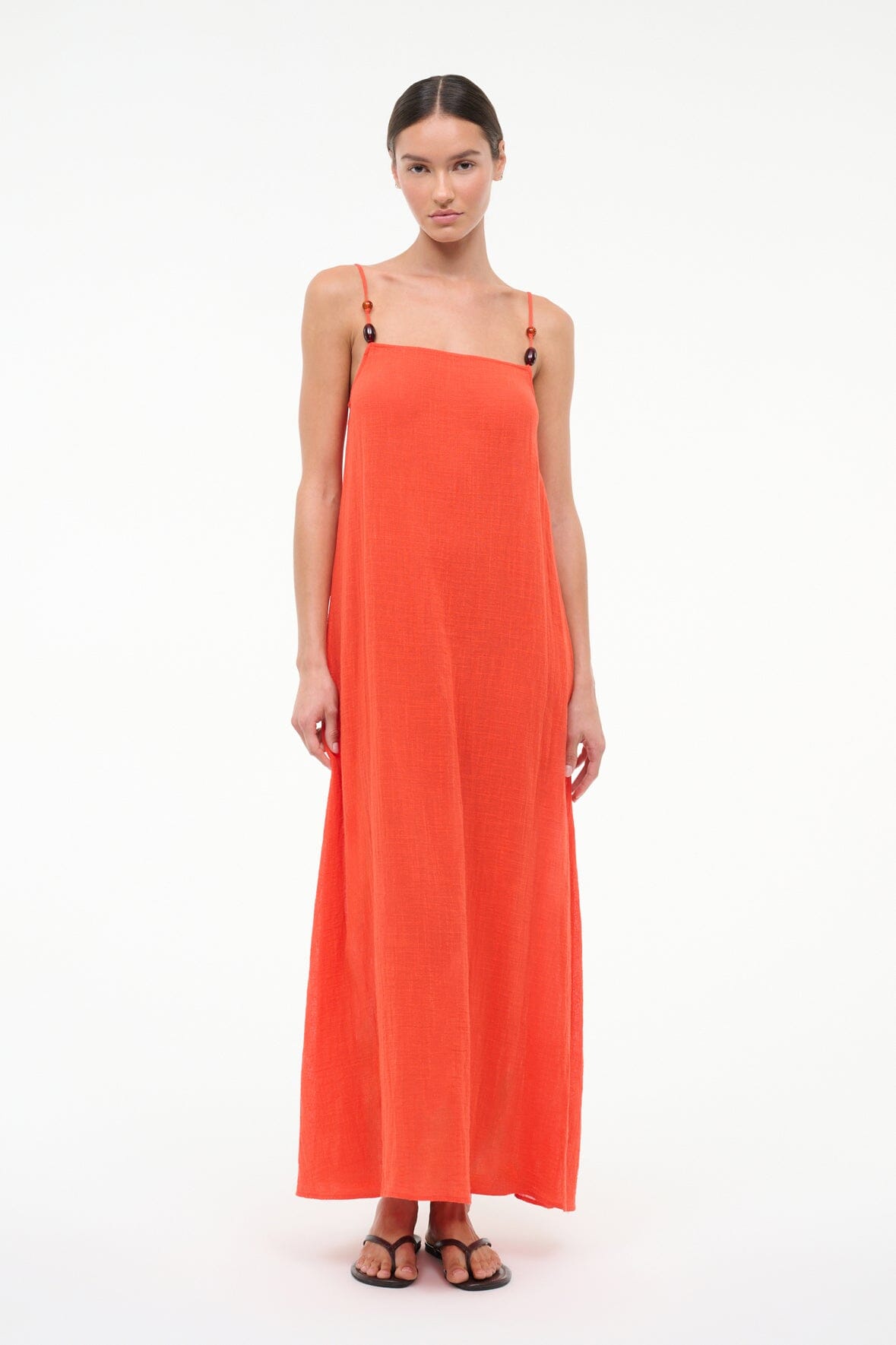 STAUD LAURA DRESS FLAME