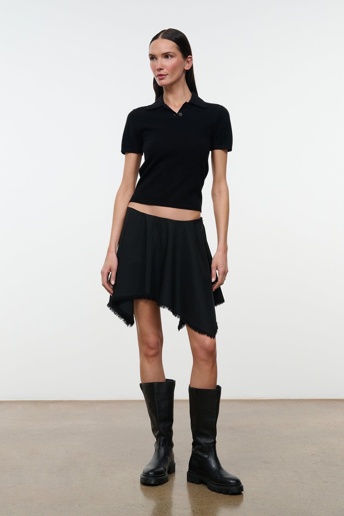 STAUD TYRA SKIRT BLACK