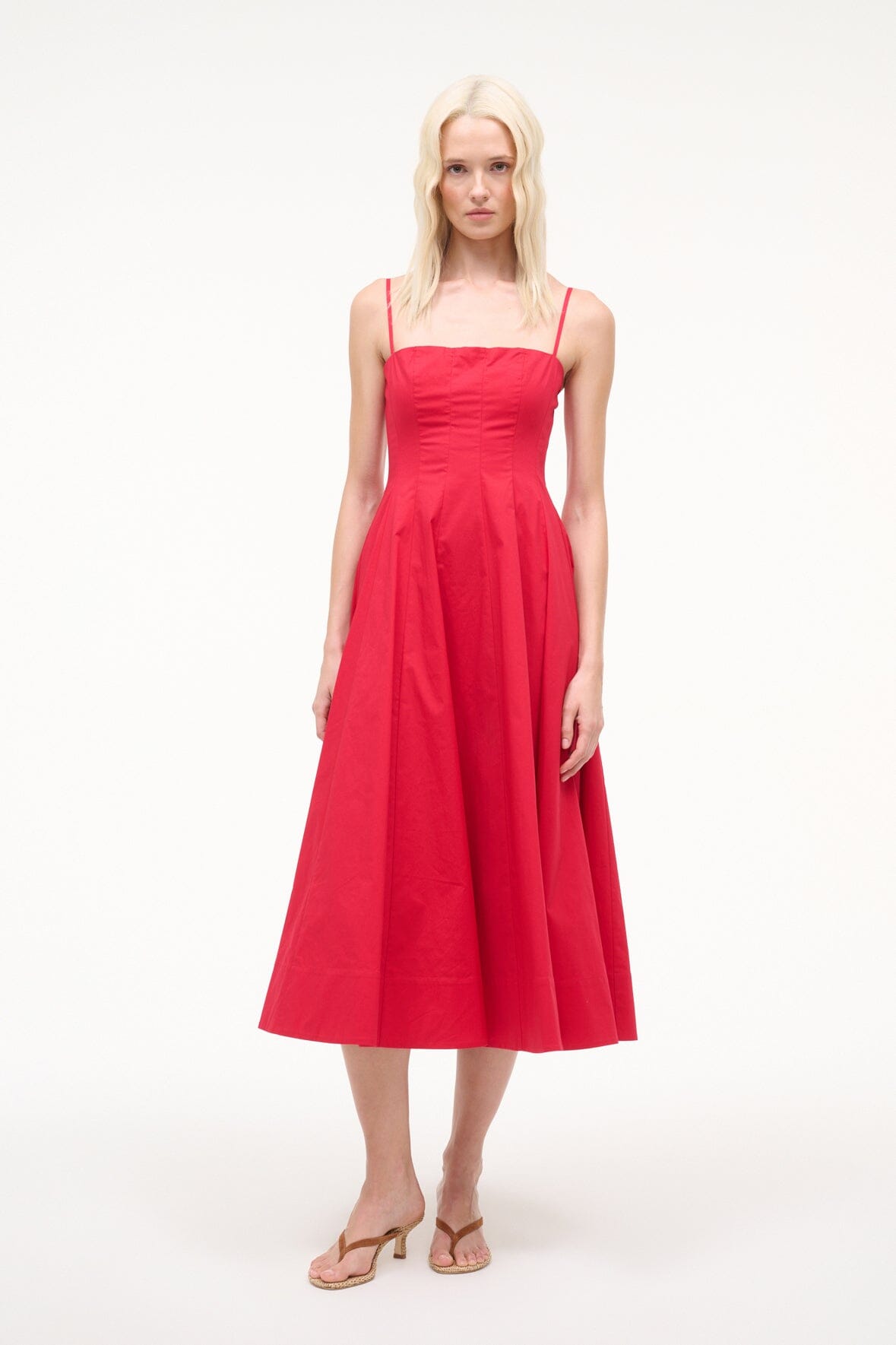 STAUD WYLIE DRESS CHERRY