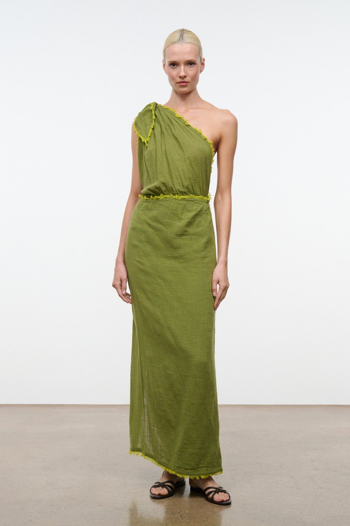 STAUD, Kalia Dress in Pesto, Size Small