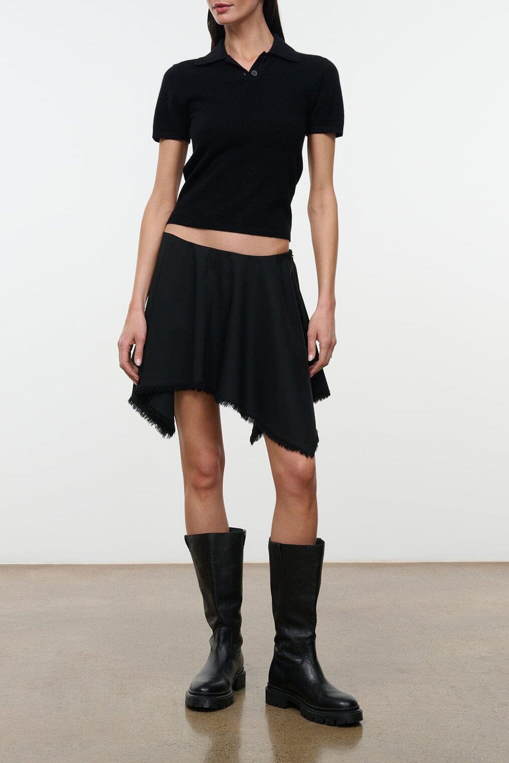 STAUD TYRA SKIRT BLACK