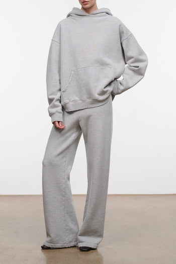 Stroll terry sweatpants in heather grey, relaxed straight-leg fit