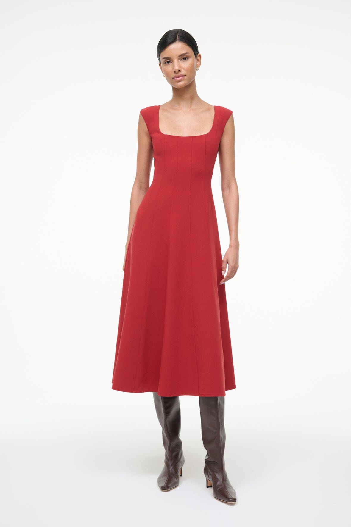 STAUD, Charlotte Dress in Rouge, Size 0 STAUD, Charlotte Dress in Rouge, Size 0
