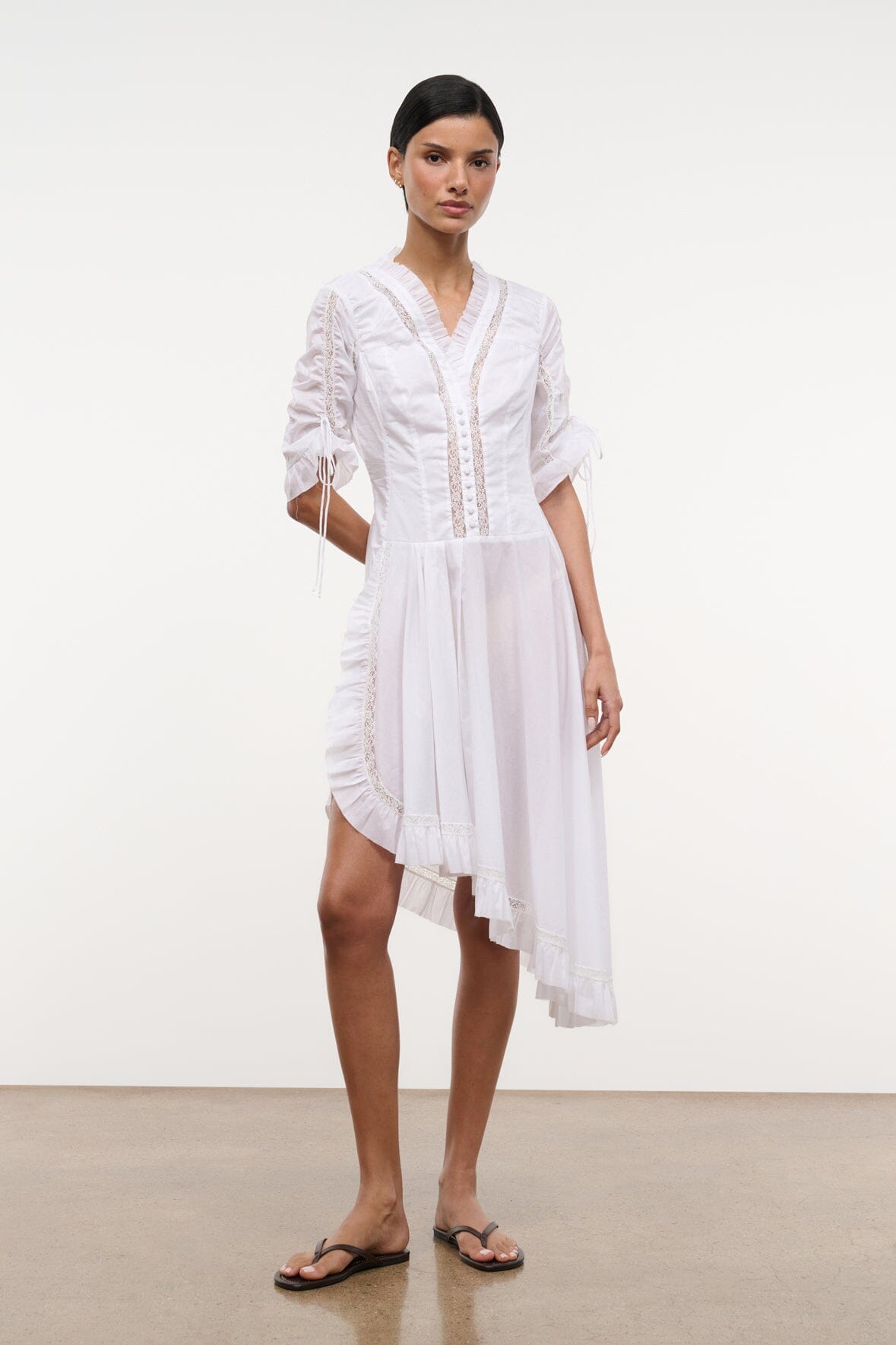 STAUD, Paolina Dress in Ivory, Size 2