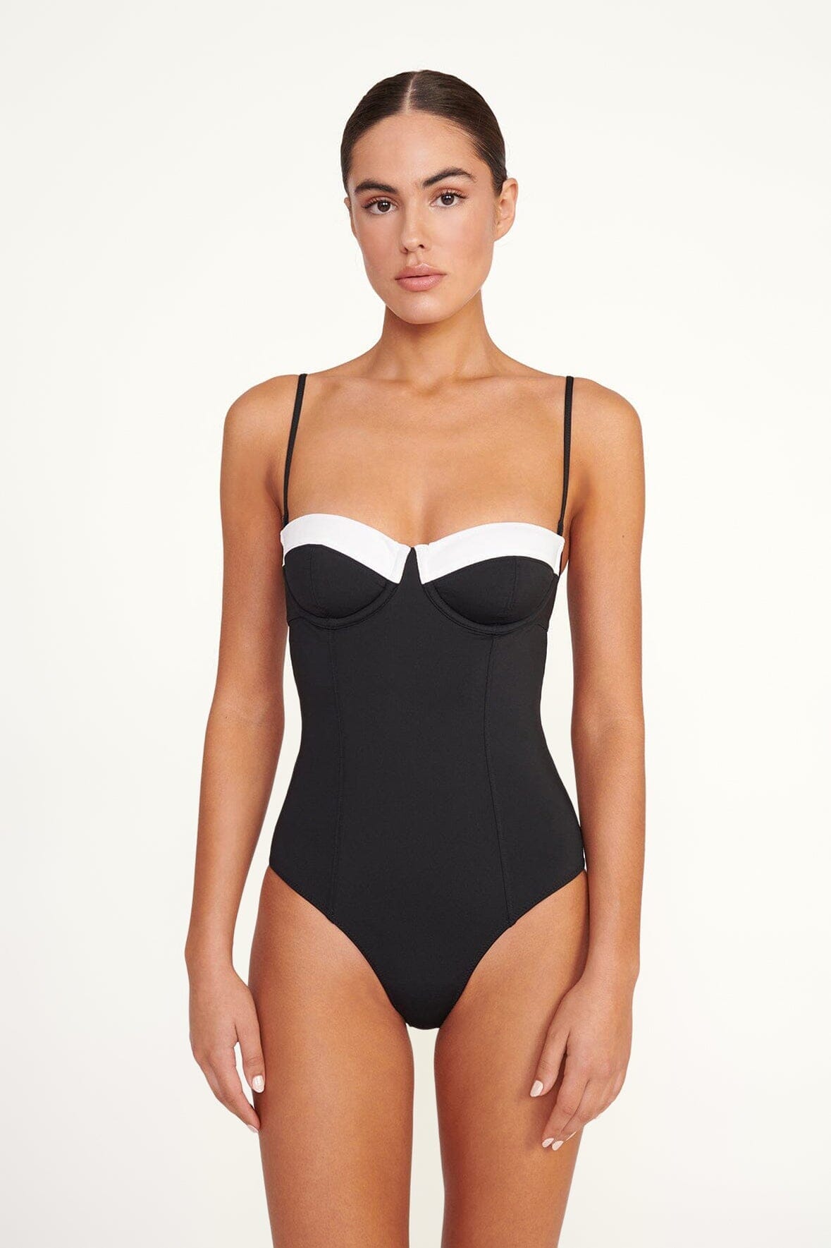 STAUD MAEVE ONE PIECE BLACK/WHITE 1