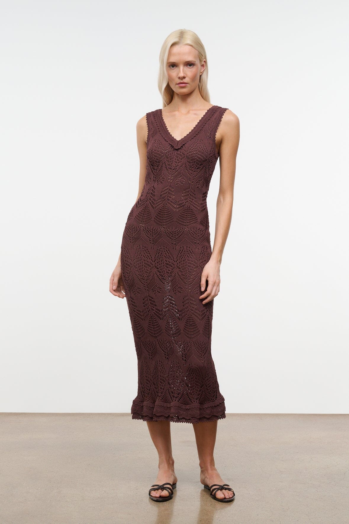 STAUD, Roan Dress in Root, Size Large