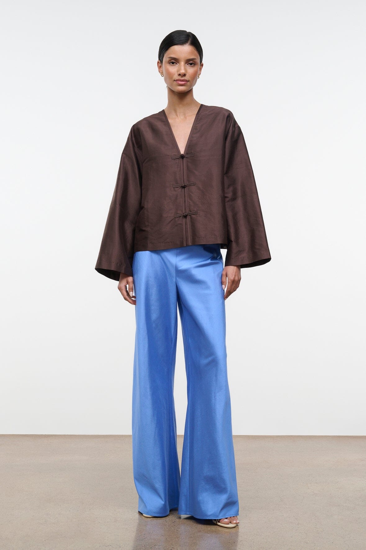 STAUD STROLL SILK PANT COAST