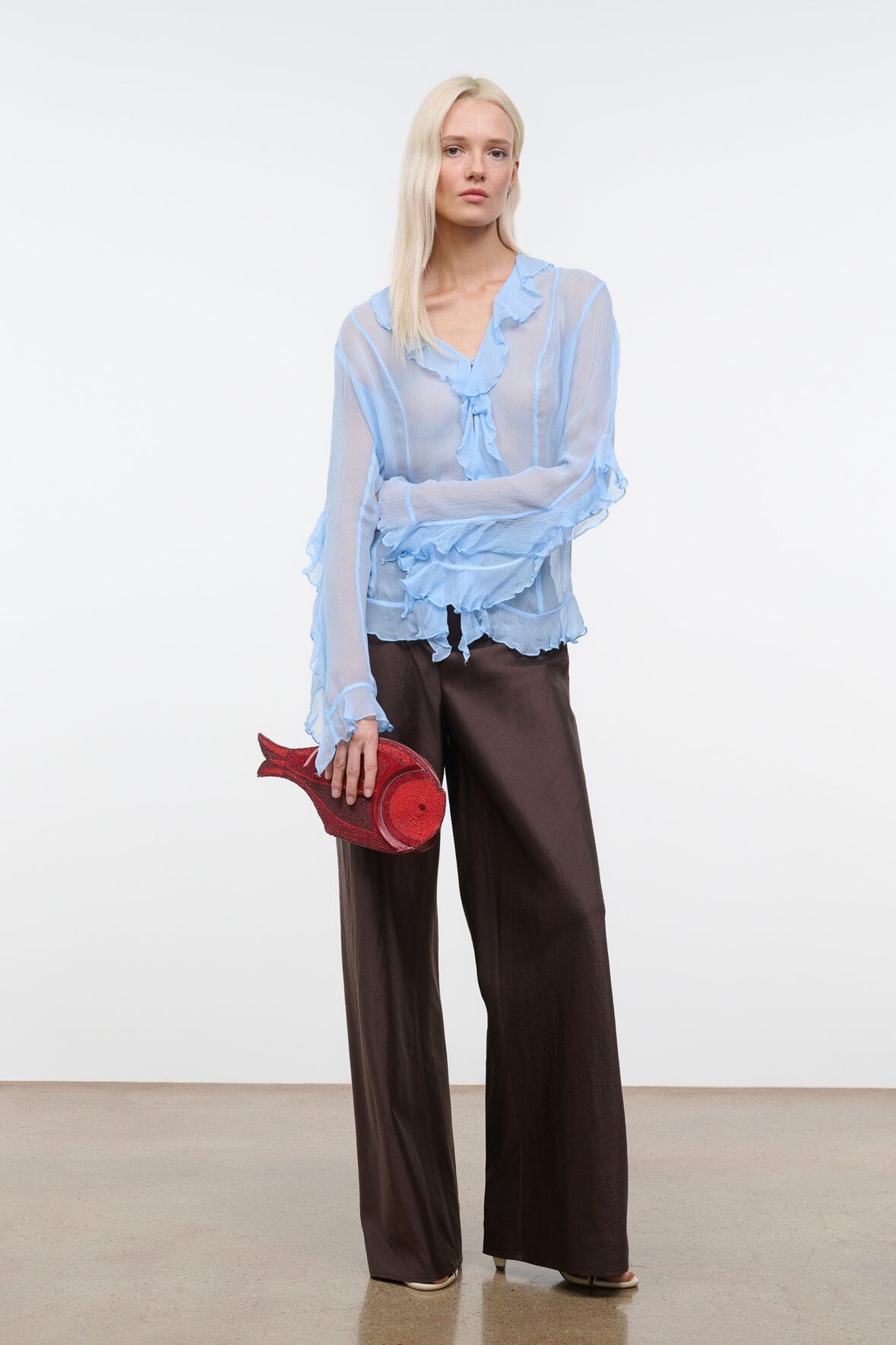 STAUD STROLL SILK PANT EARTH