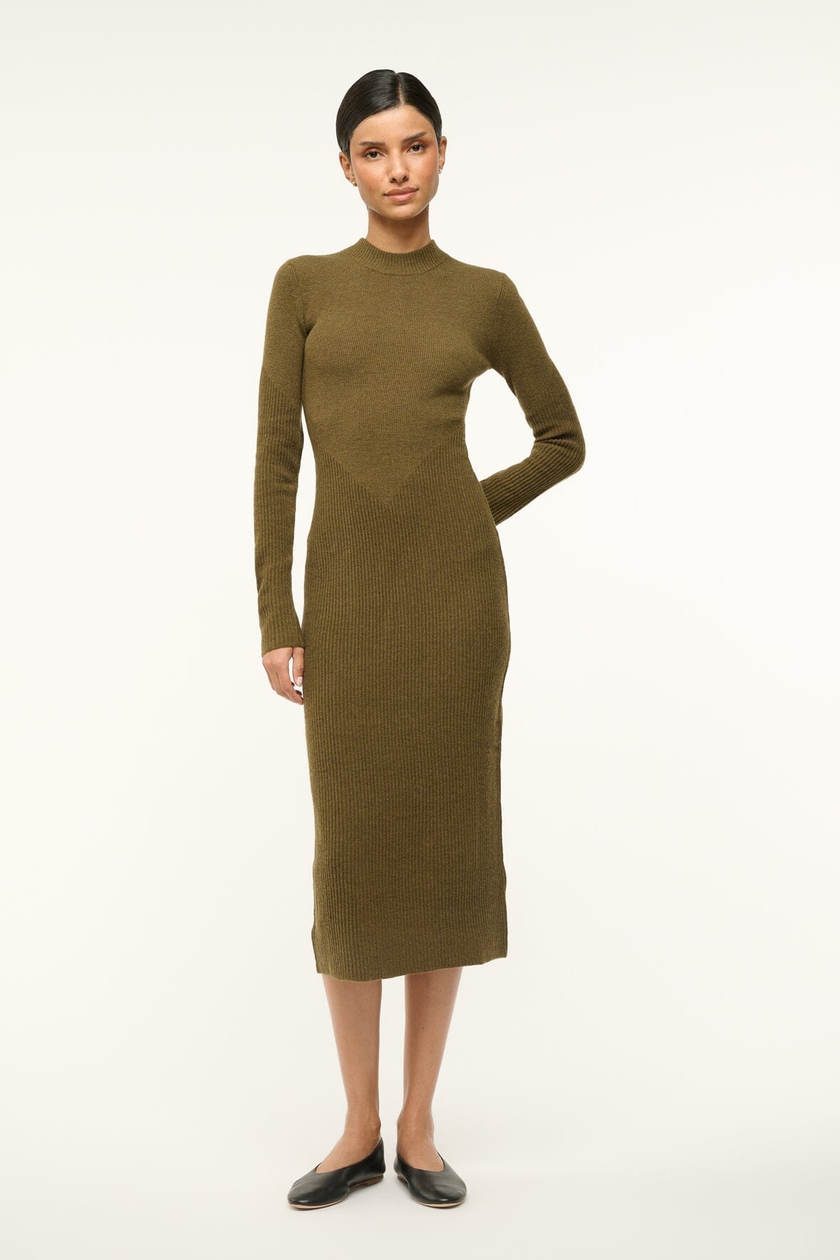 STAUD, Ramona Dress in Sergeant Green, Size Xs