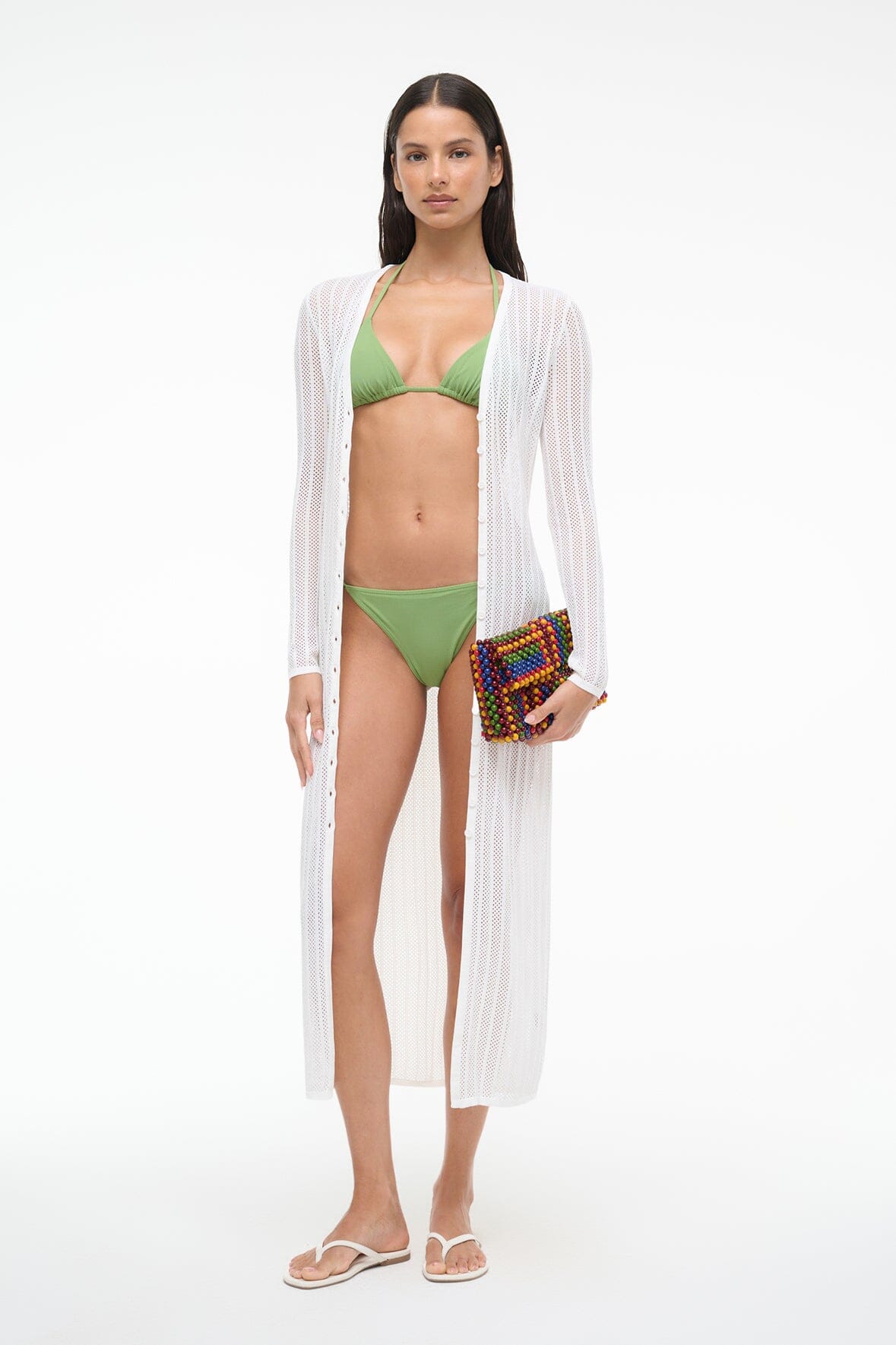 dress cover up STAUD, Shoko Swim Coverup Dress in Ivory, Size XL