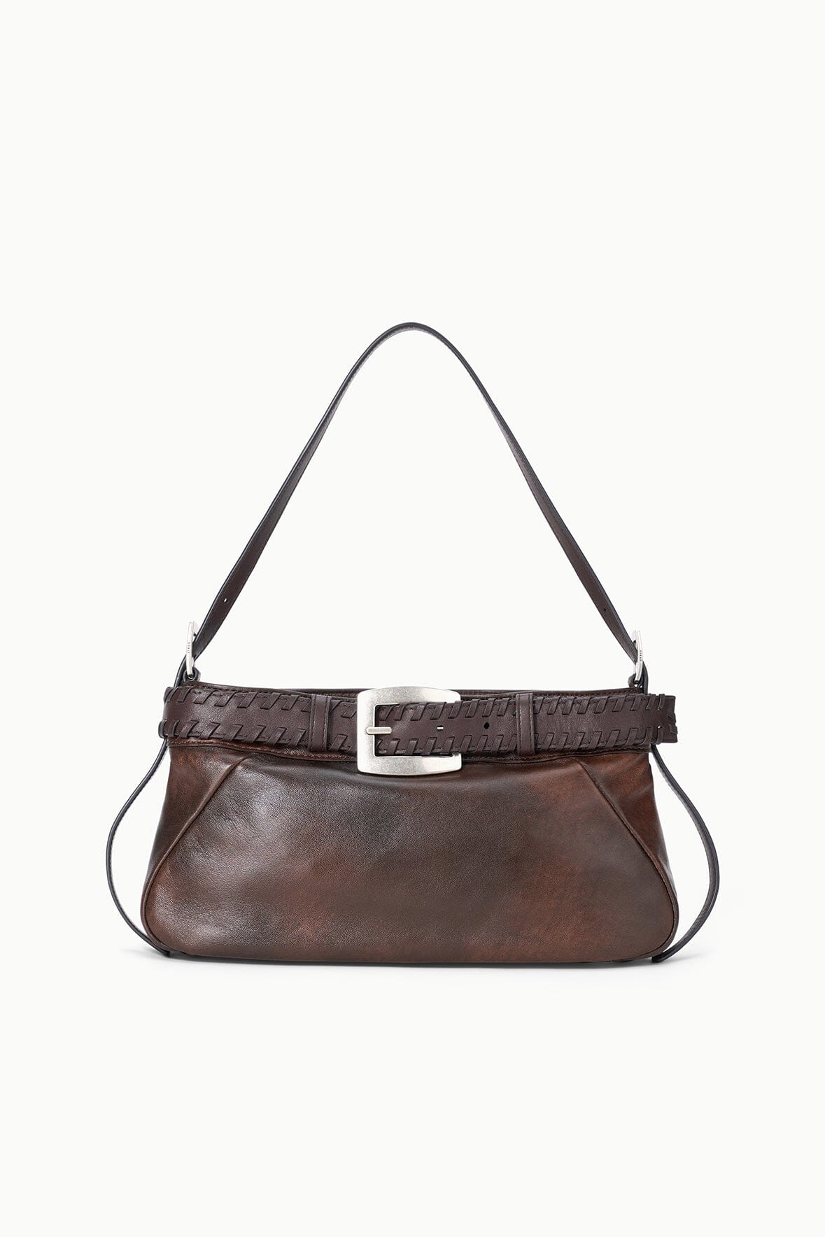 STAUD BROOKLYN SHOULDER BAG ESPRESSO DISTRESSED
